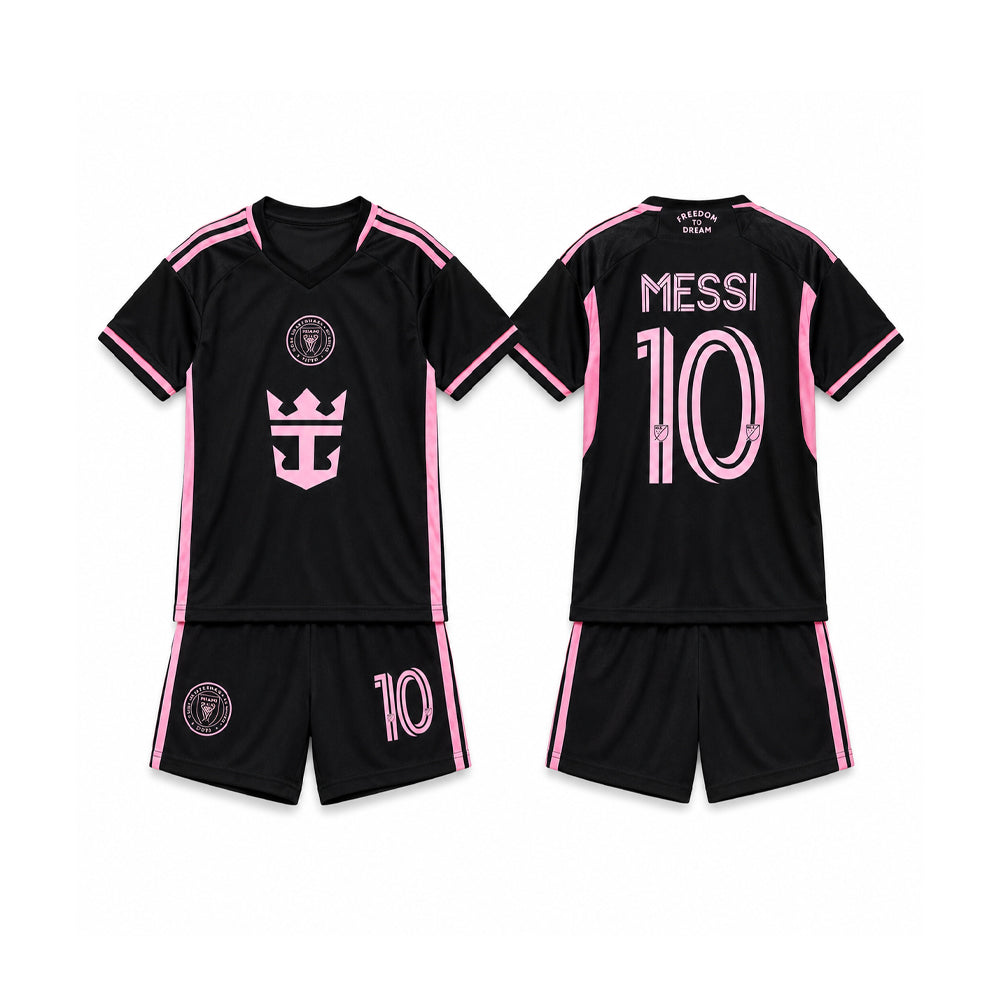 MESSI 2PC FOOT-BALL JERSEY BLK/PNK IRS-26 2-3 YEAR 013