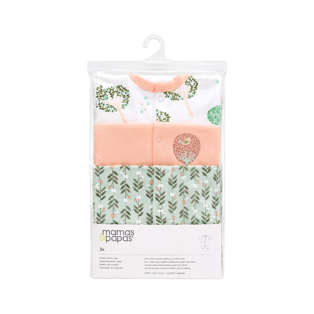 GIRLS L/S 3PCS SLEEP SUIT W/SOCKS MP01 IR-26 MULTI 0-3M