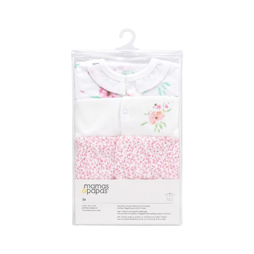 GIRLS L/S 3PCS SLEEP SUIT W/SOCKS MP01 IR-26 MULTI 3-6M