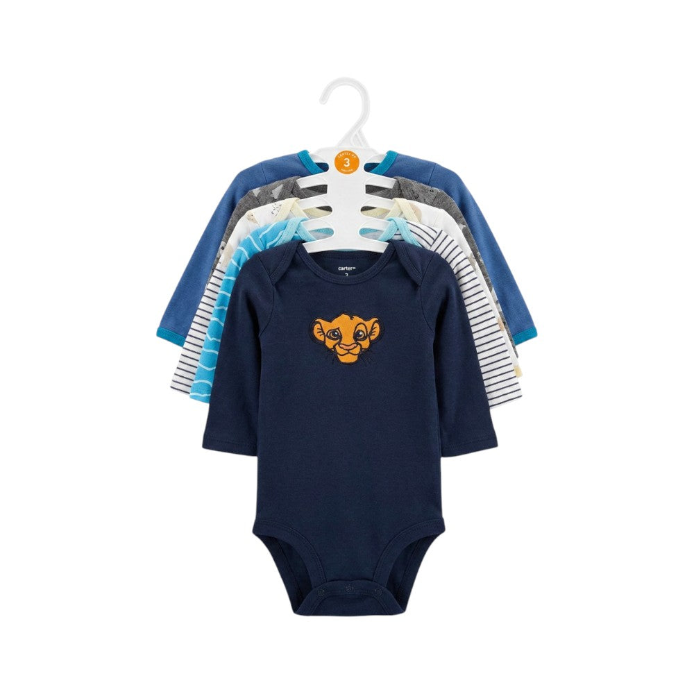BOYS L/S 5PCS BODY SUIT SET C2103-A IR-26 MULTI COL 0-3M