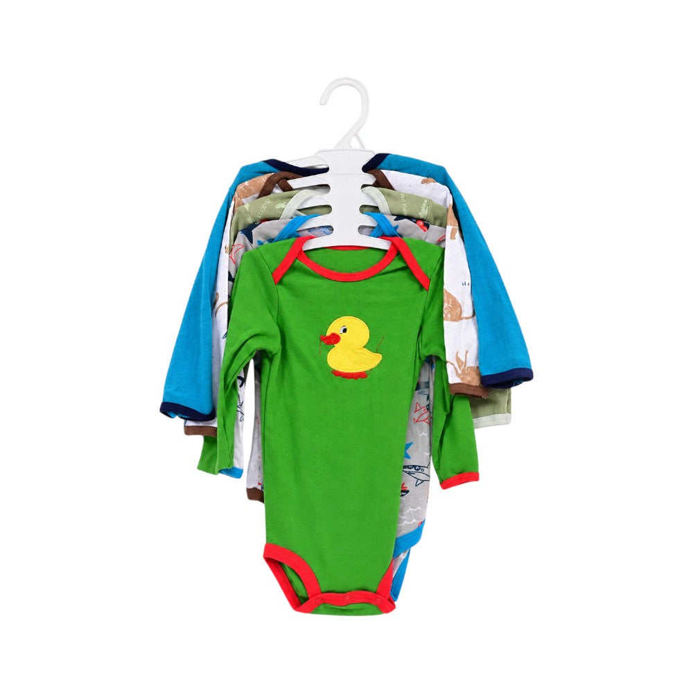 BOYS L/S 5PCS BODY SUIT SET C2103-A IR-26 MULTI COL 9-12M
