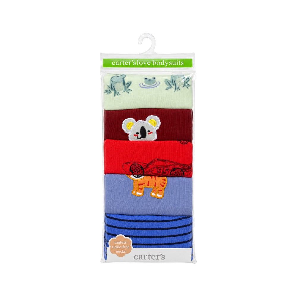 BOYS L/S 5PCS BODY SUIT SET C2103-A IR-26 MULTI COL 18-24M