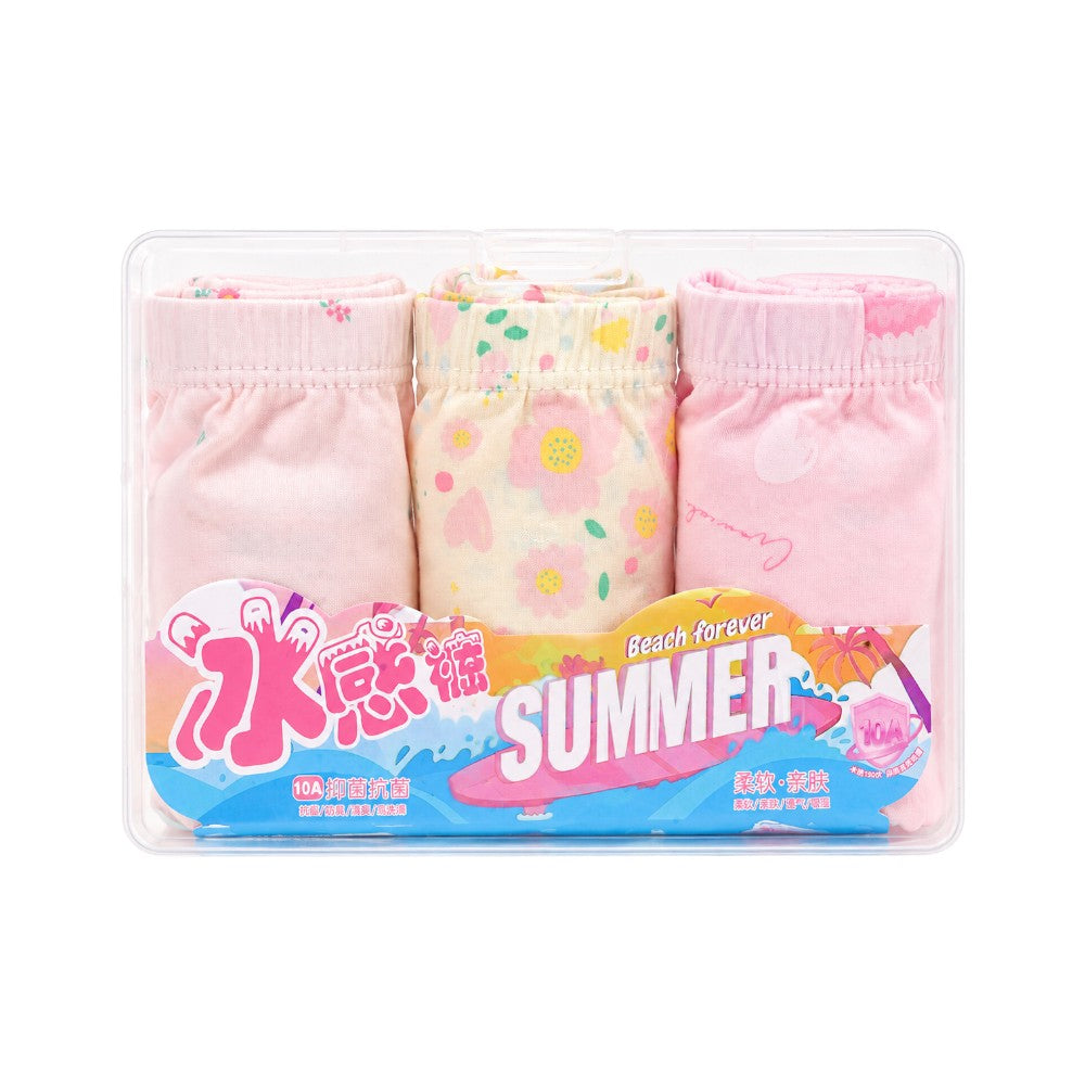 GIRLS BOXER 3PC PACK 130 5-6 YEAR MULTY COLOUR IR-26 D001