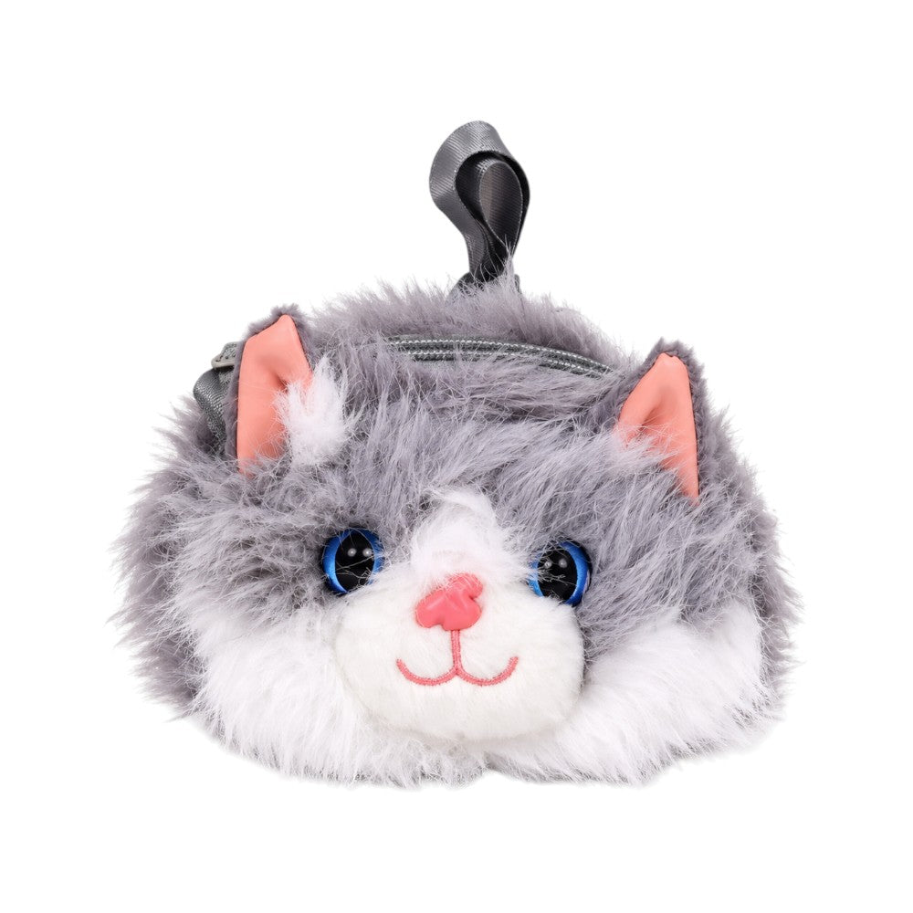 BABY FUR PURSE STUFF BAG CAT 102 GREY ZHW-26 W/G