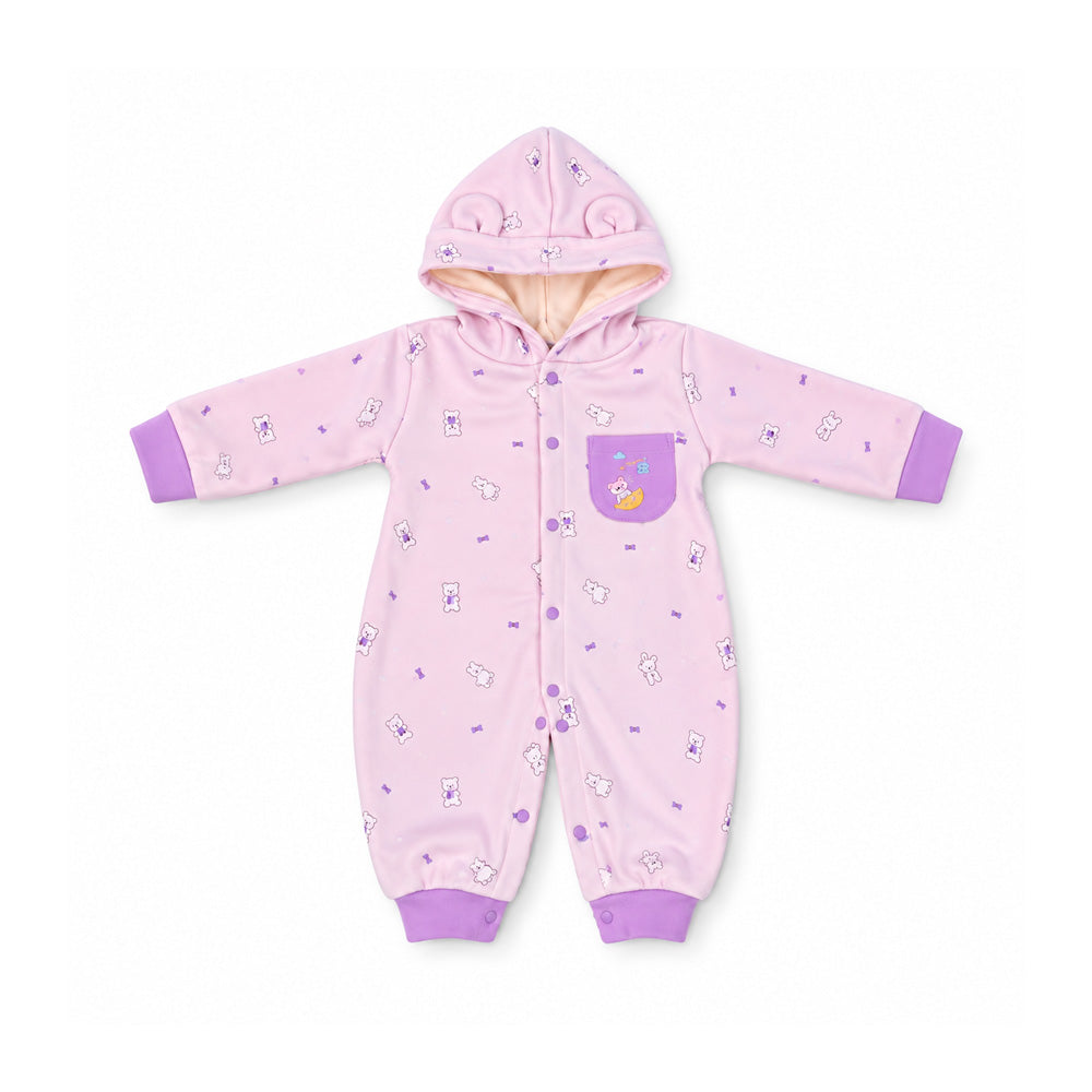 GIRL L/S ROMPER HOODED 11 L-PURPLE ZHW-26 W/G