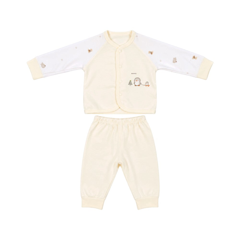 BOYS L/S 2PC L/W PAJAMA SUIT OFF WHITE IR-26 HB2174