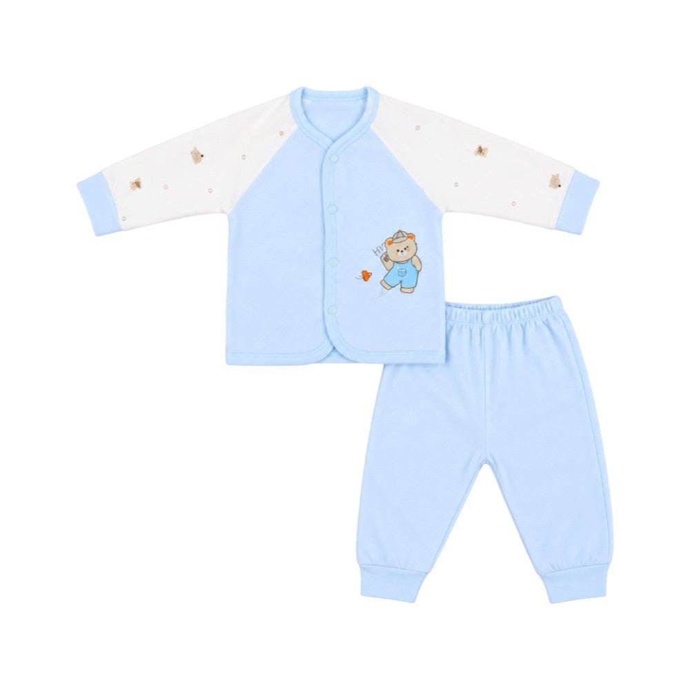 BOYS L/S 2PC L/W PAJAMA SUIT SKY/BLUE IR-26 HB2174