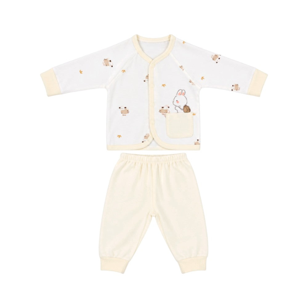 BOYS L/S 2PC L/W PAJAMA SUIT OFF WHITE IR-26 HB2178
