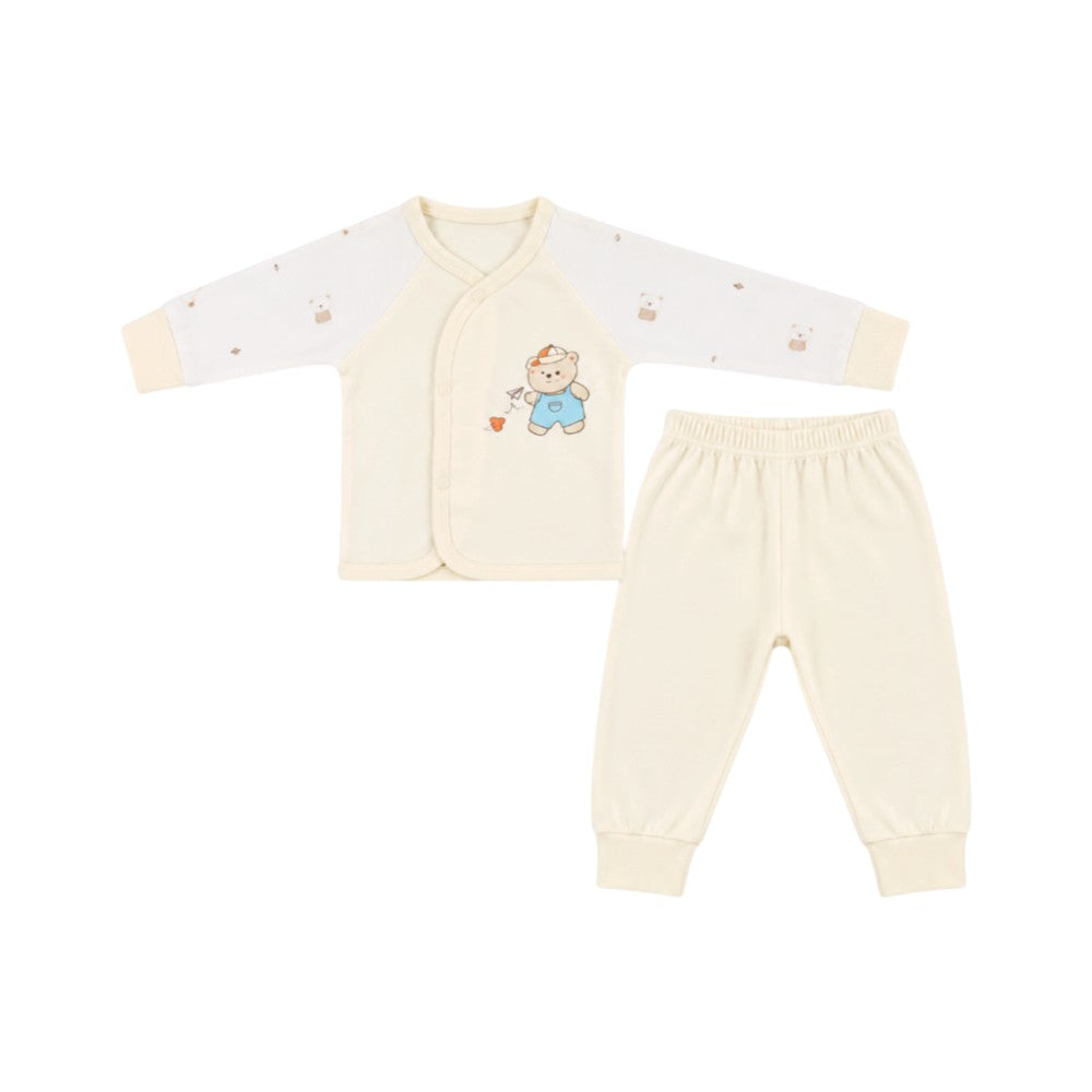 BOYS L/S 2PC L/W PAJAMA SUIT OFF WHITE IR-26 HB2173