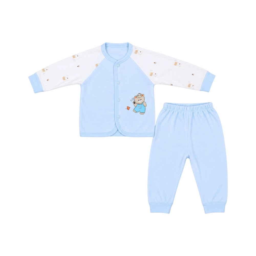 BOYS L/S 2PC L/W PAJAMA SUIT SKY BLUE IR-26 HB2173