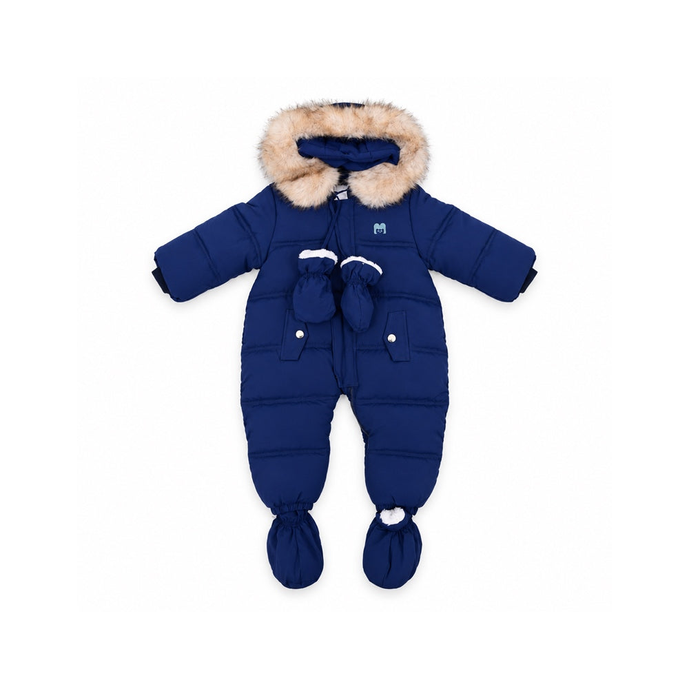BOYS L/S QUILTED ROMPER N-BLUE YK-14 IR-26