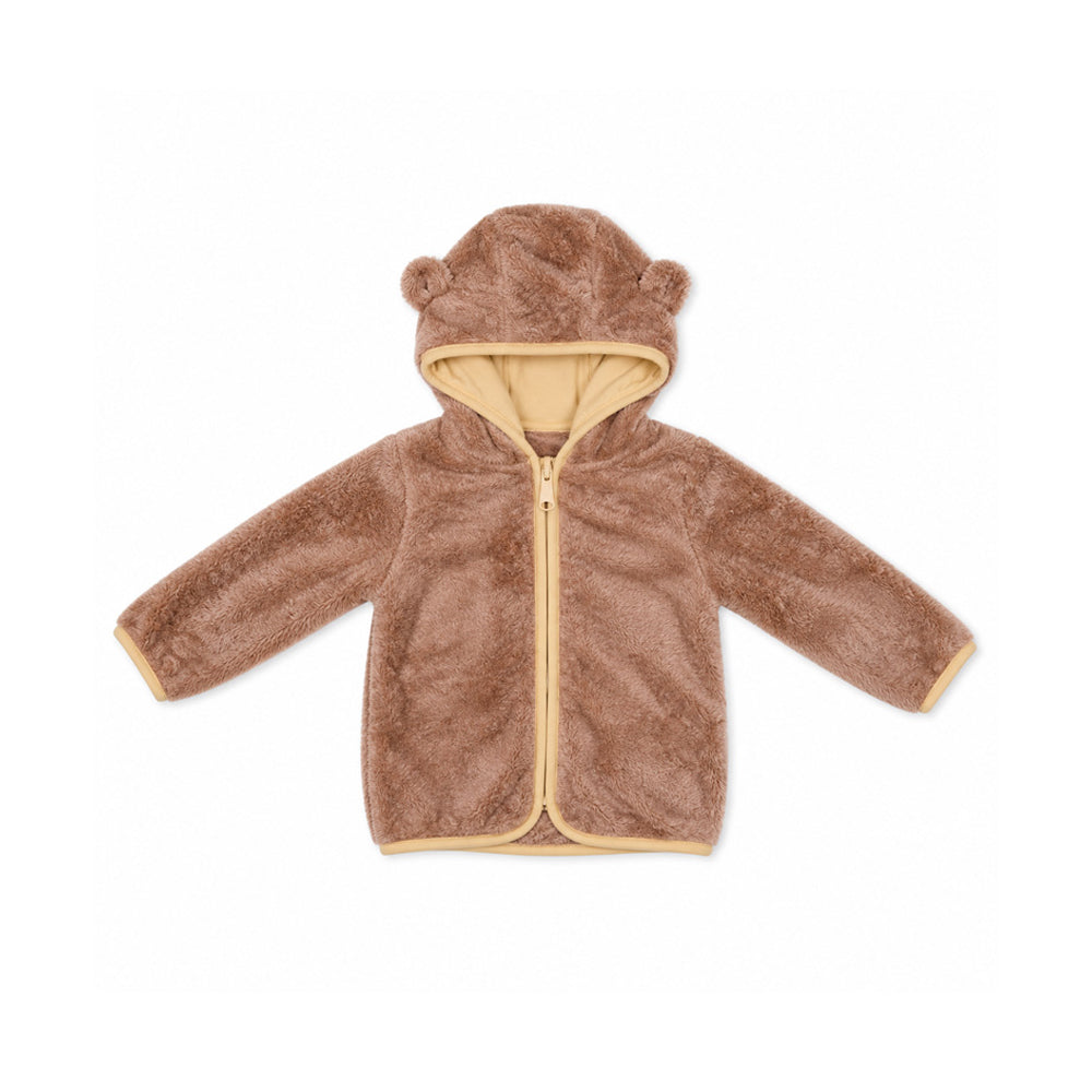 BOYS L/S FLEECE HOODIE  L-BROWN YK-2 IR-26