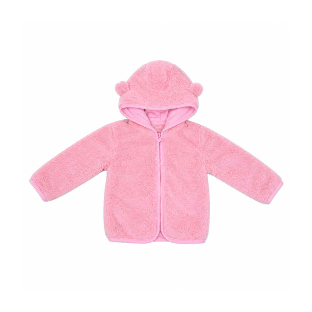 GIRLS L/S FLEECE HOODIE L-PINK YK-2 IR-26