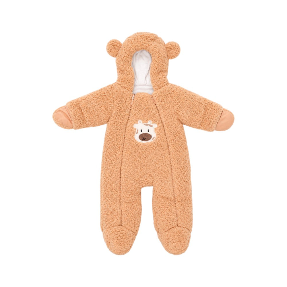 BOYS L/S FLEECE ROMPER HOODED (BEAR) SKIN YK-3