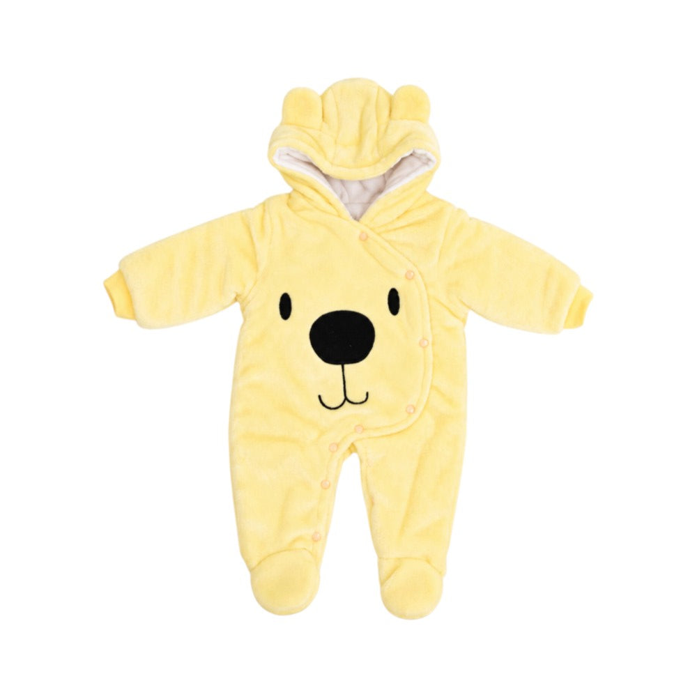GIRLS L/S FLEECE ROMPER HOODED (LION) YELLOW YK-4