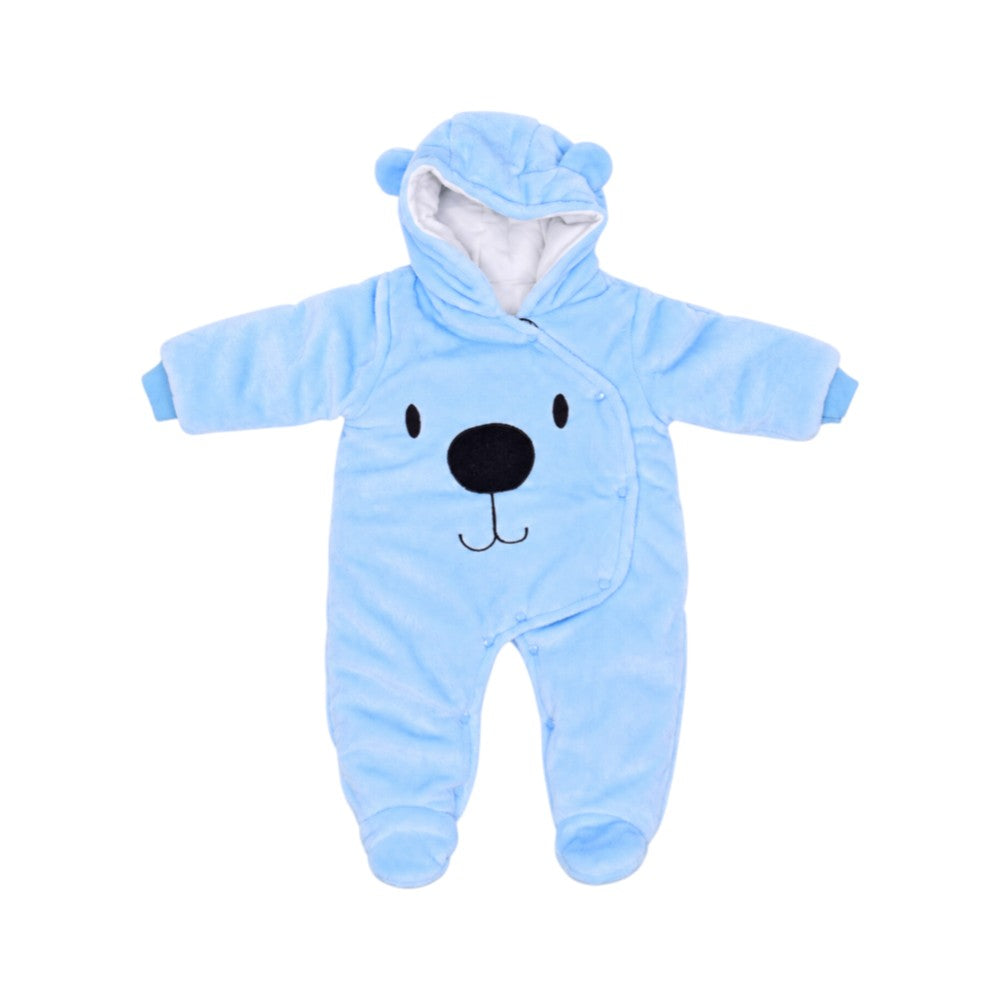 BOYS L/S FLEECE ROMPER HOODED (LION) SKY BLUE YK-4