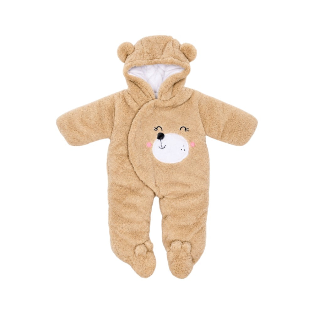 GIRLS L/S FLEECE ROMPER HOODED (BEAR) SKIN YK-5