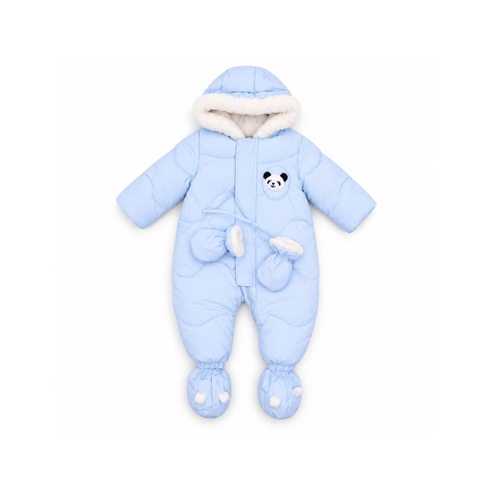BOYS L/S QUILTED ROMPER SKY/BLUE YK-13 IR-26