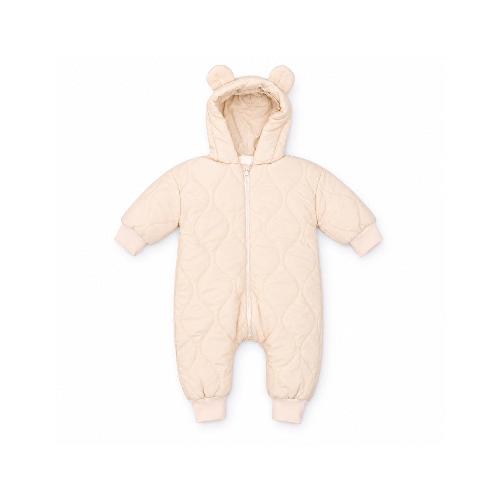 BOYS L/S QUILTED ROMPER HOODED OFF WHITE YK-9 IR-26