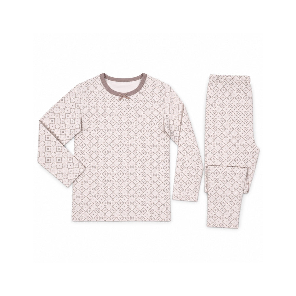 GIRLS L/S DUCKLINGS 2PC SLEEPING SUIT L-APRICORT-2 IR-2