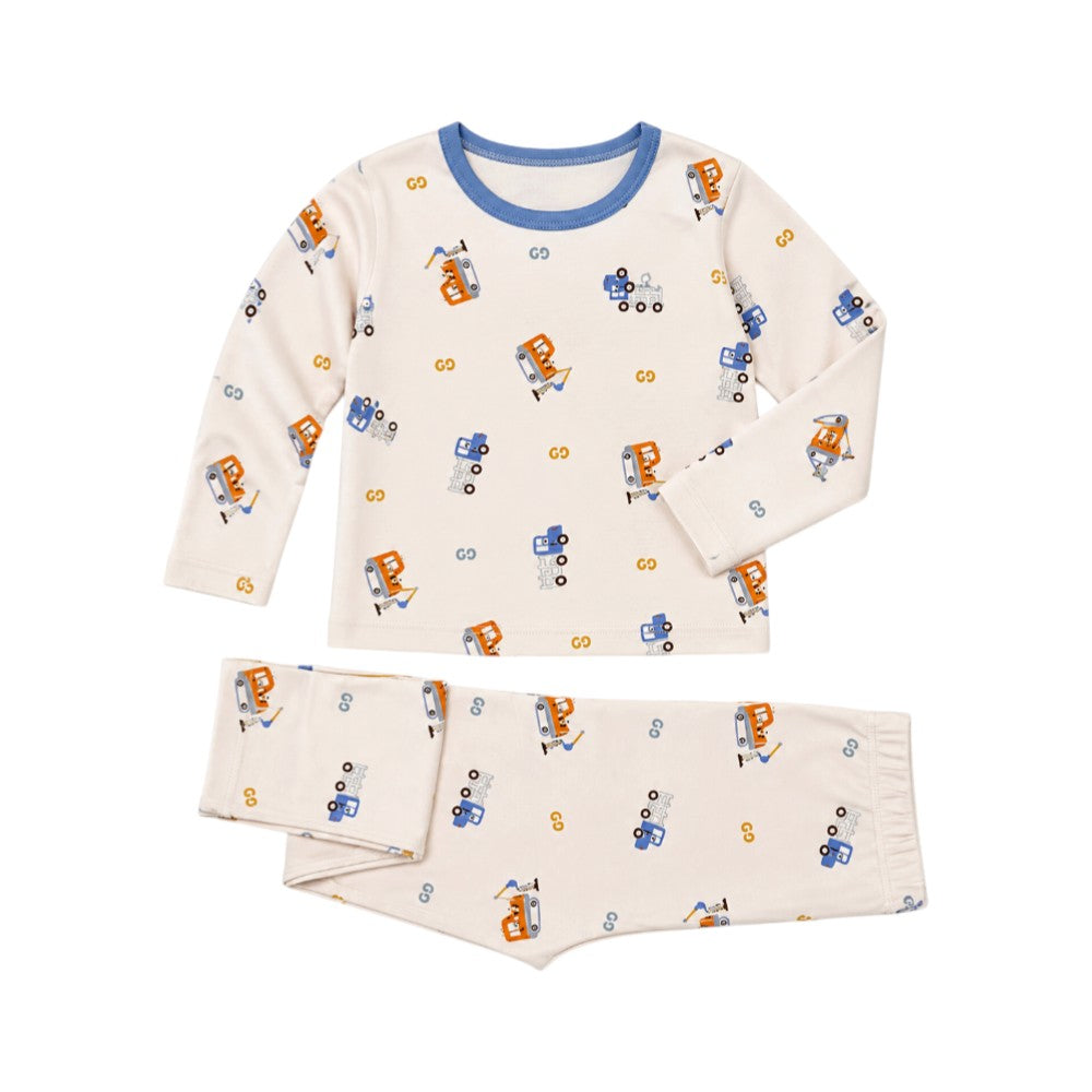 BOYS L/S DUCKLINGS 2PC SLEEPING SUIT L-APRICOT-1 IR-26 62003