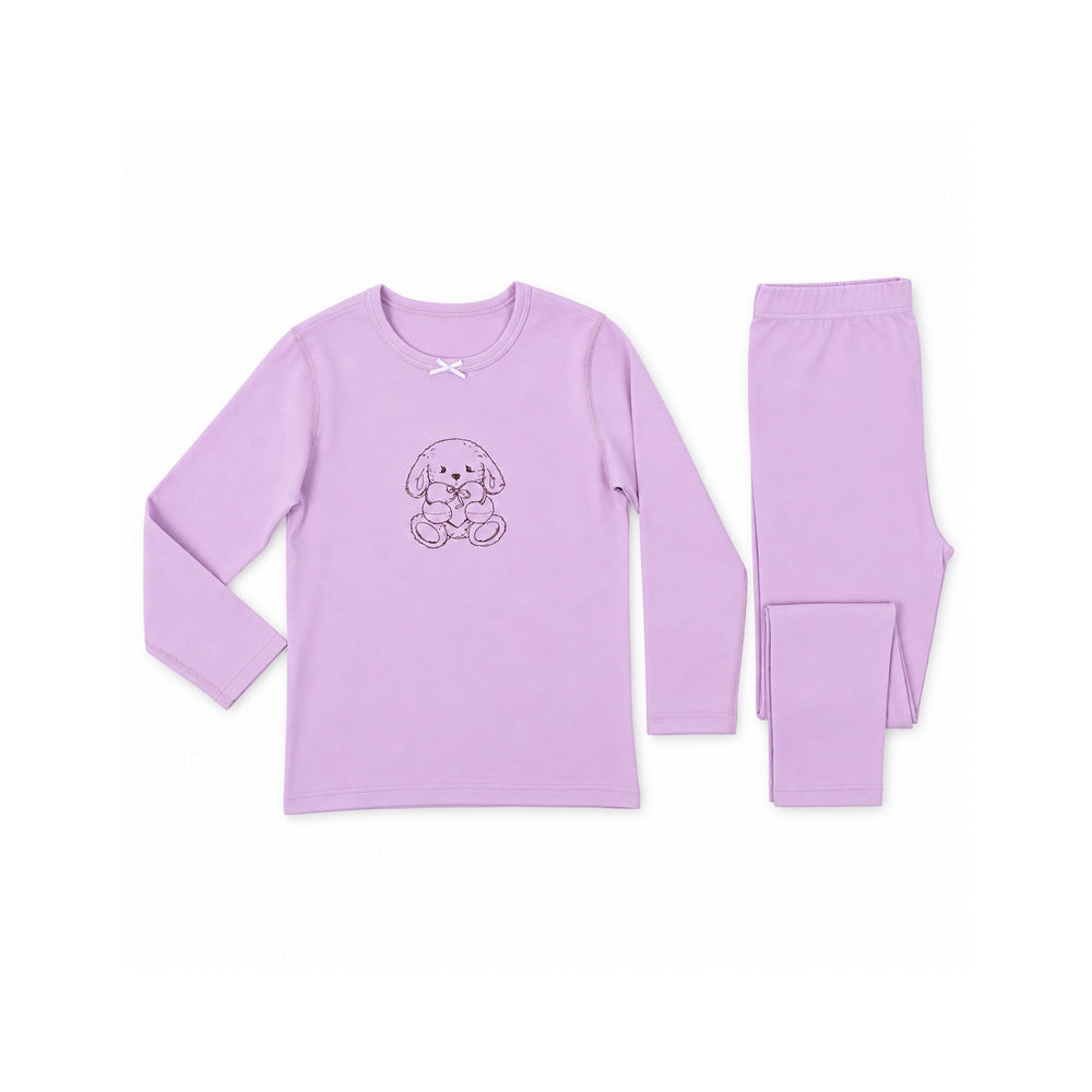 GIRLS L/S DUCKLINGS 2PC SLEEPING SUIT L-PURPLE IR-26 52