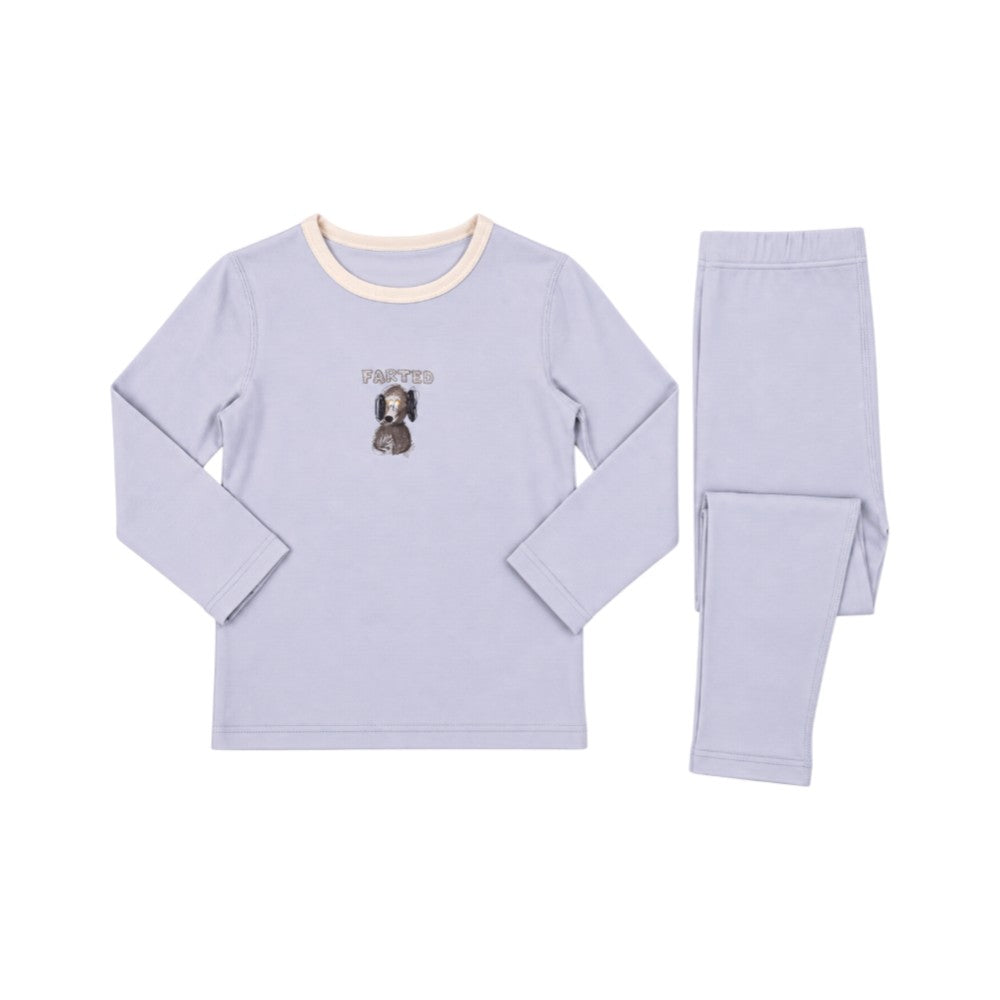 BOYS L/S DUCKLINGS 2PC SLEEPING SUIT L-GRAY IR-26 62019