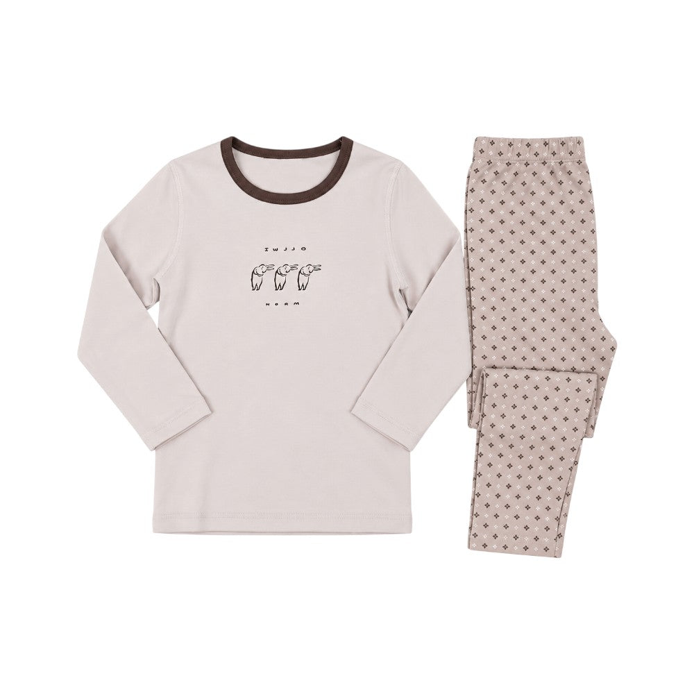 BOYS L/S DUCKLINGS 2PC SLEEPING SUIT APRICOT IR-26 62046