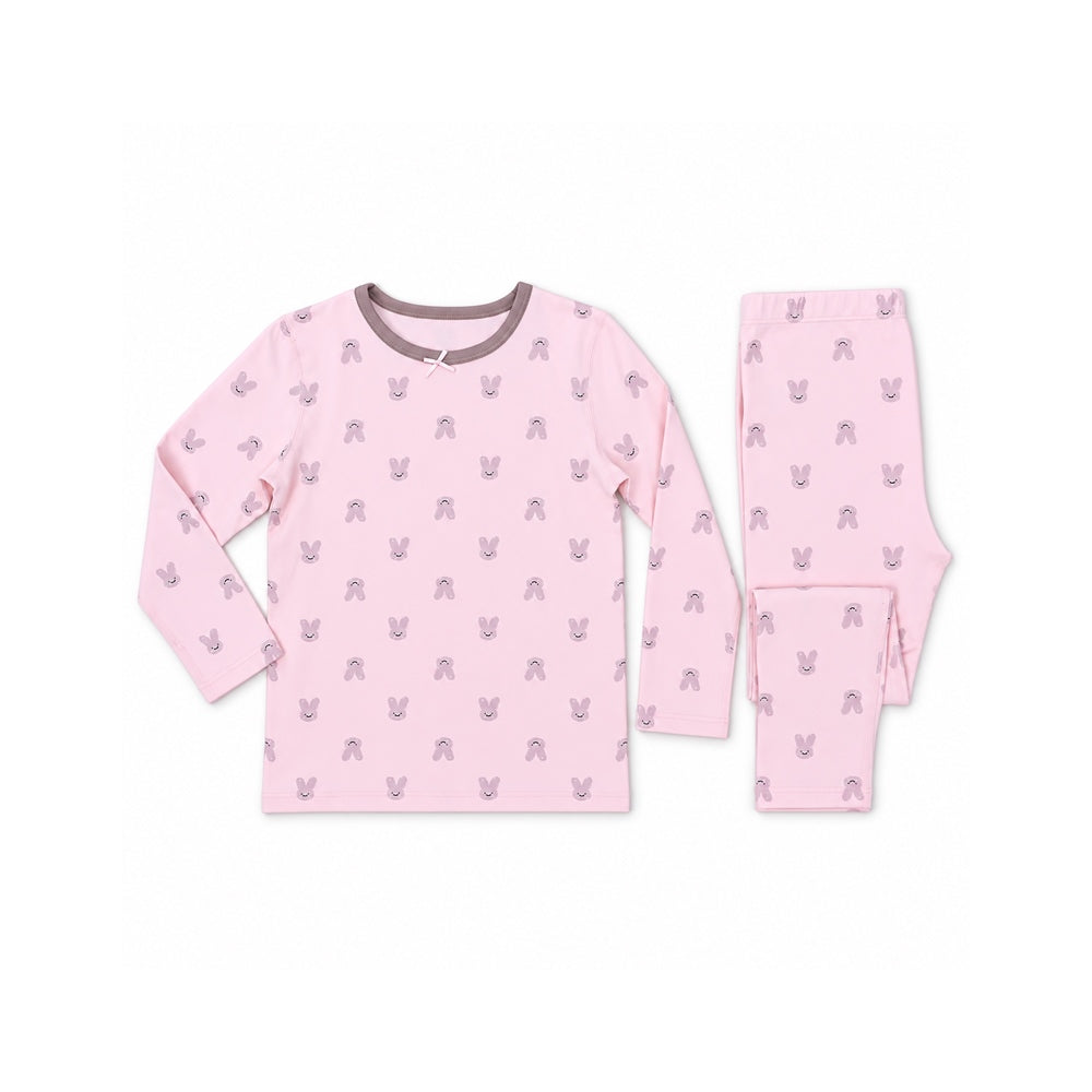 GIRLS L/S DUCKLINGS 2PC SLEEPING SUIT L-PINK IR-26 62