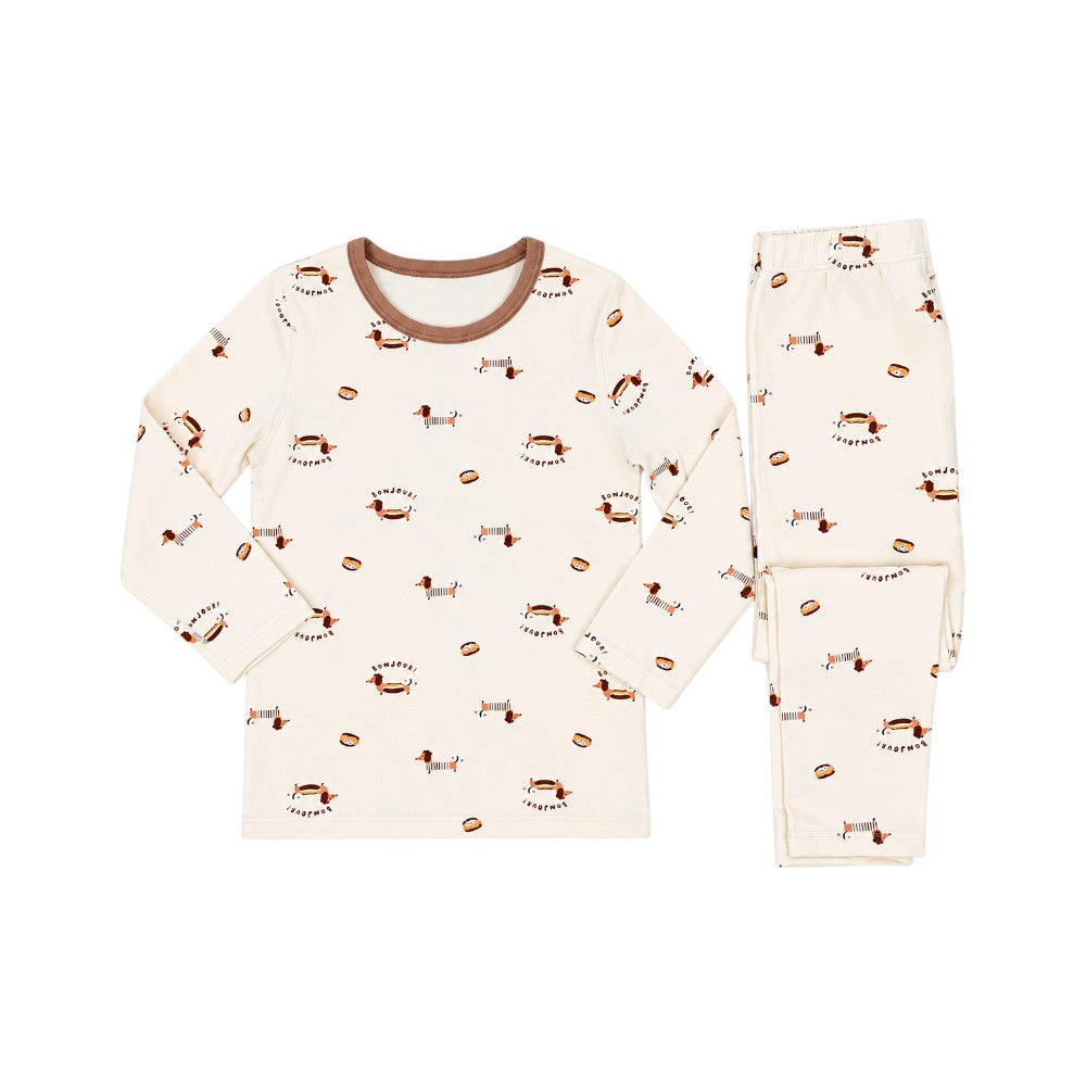 BOYS L/S DUCKLINGS 2PC SLEEPING SUIT OFF-WHITE IR-26  62027
