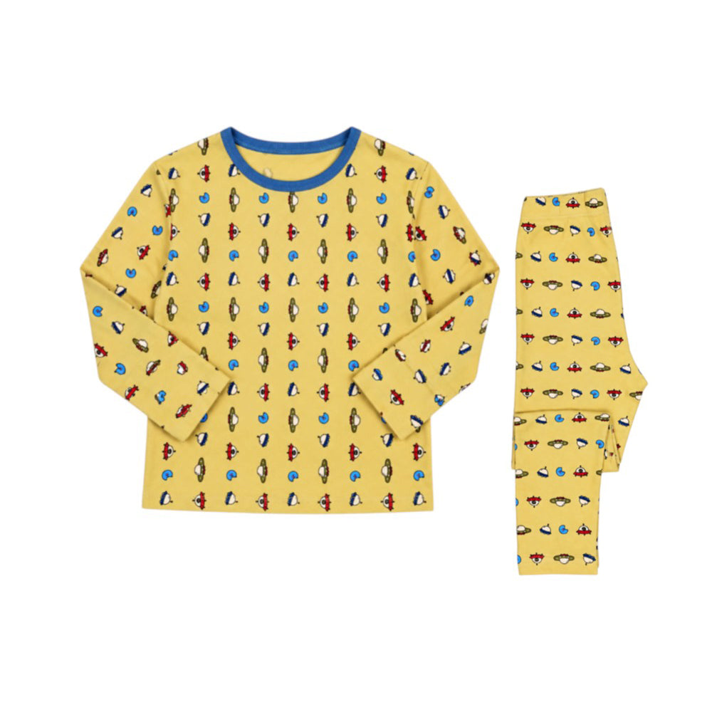 BOYS L/S DUCKLINGS 2PC SLEEPING SUIT TURMERIC IR-26  62015
