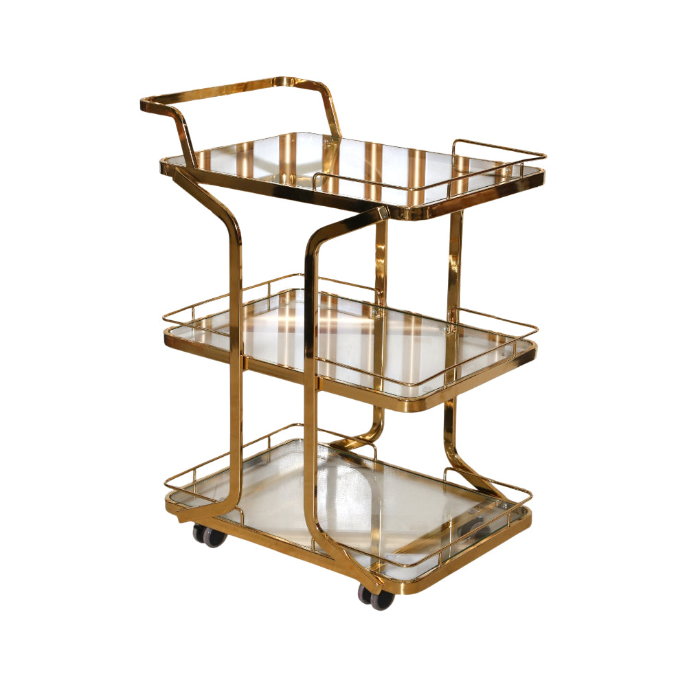 TEA TROLLEY IR D626 A+B CHAMPAGNE GOLD