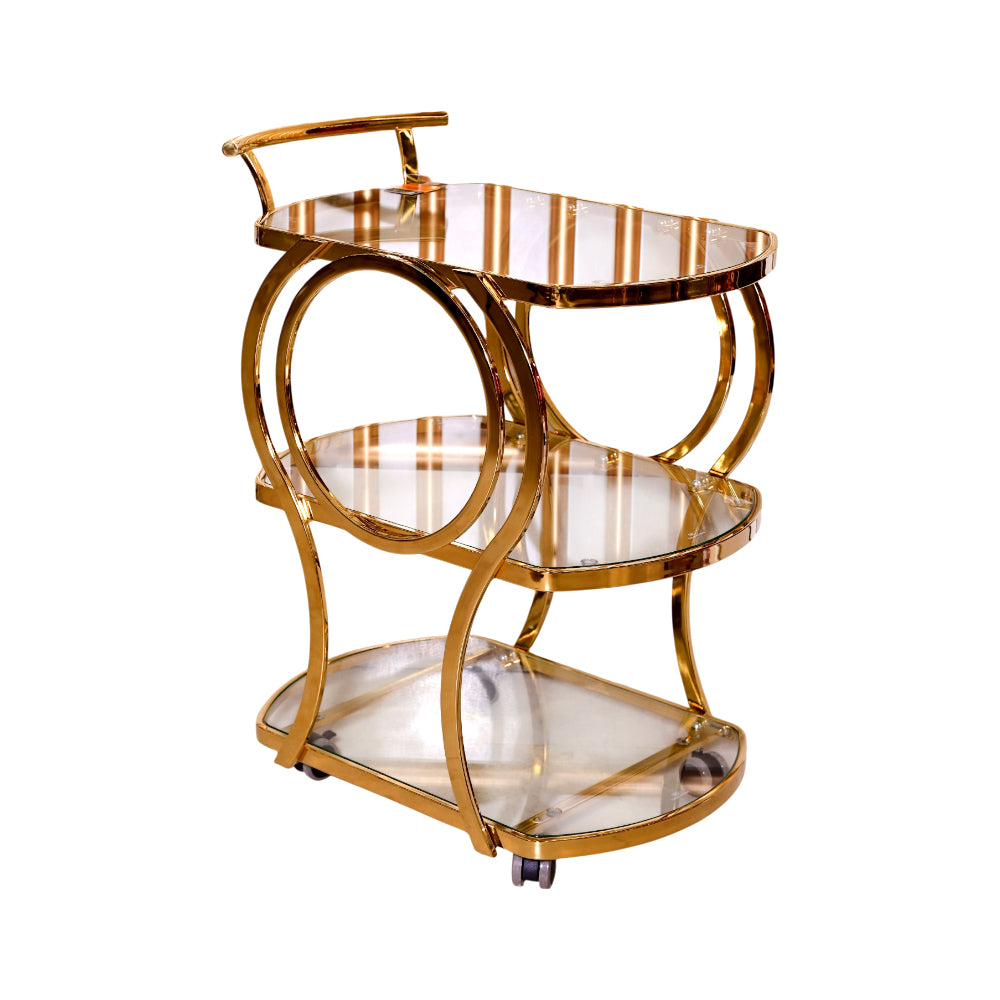 TEA TROLLEY IR D818 A+B CHAMPAGNE GOLD