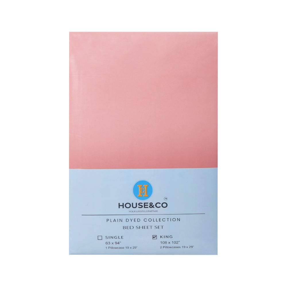 H&C BED SHEET KING CLAY POLY COTTON 108X102 TC-144