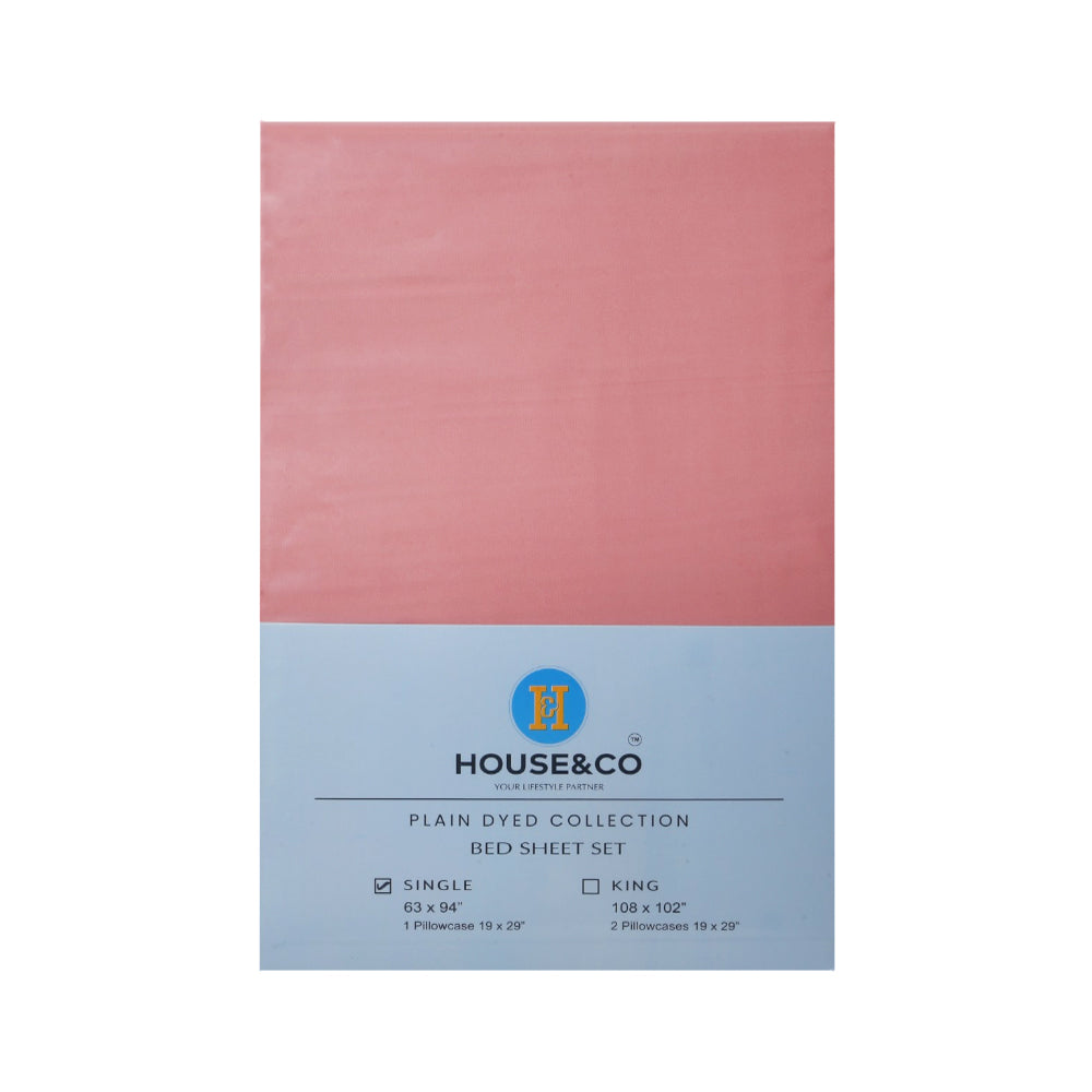 H&C BED SHEET SINGLE CLAY POLY COTTON 63X94 TC-144