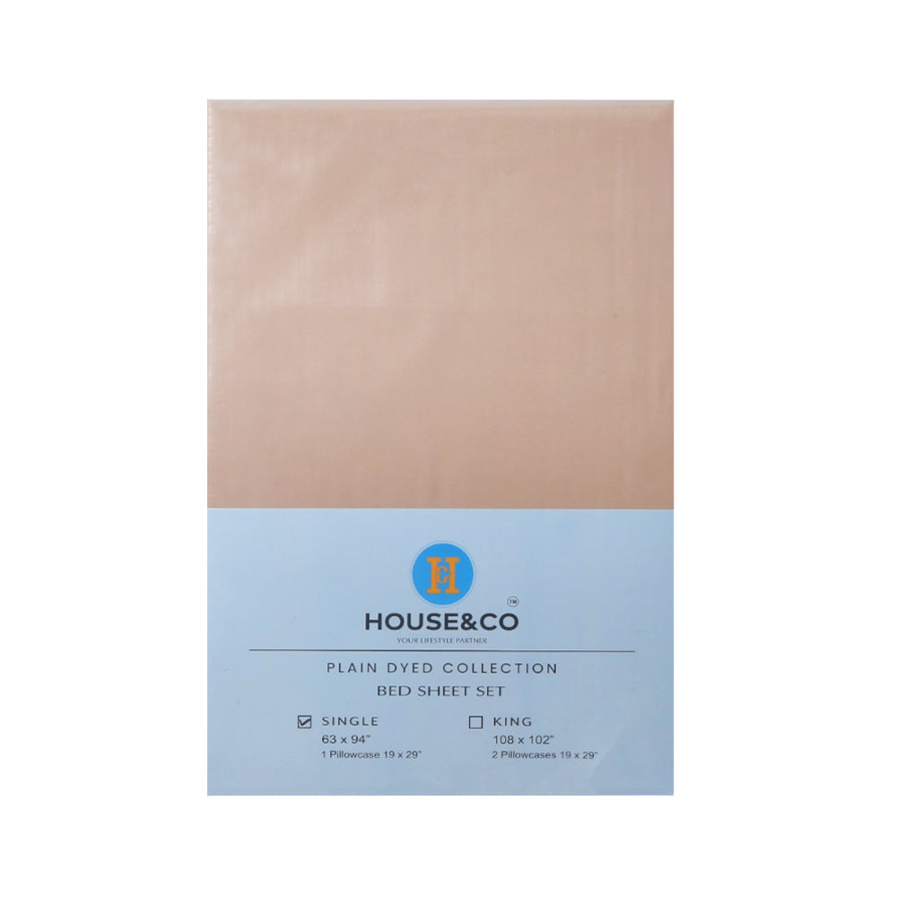 H&C BED SHEET SINGLE GOLD POLY COTTON 63X94 TC-144
