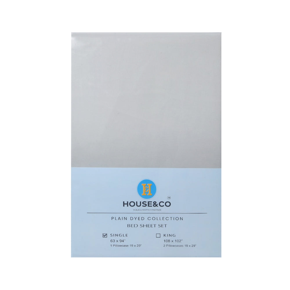 H&C BED SHEET SINGLE AQUA POLY COTTON 63X94 TC-144