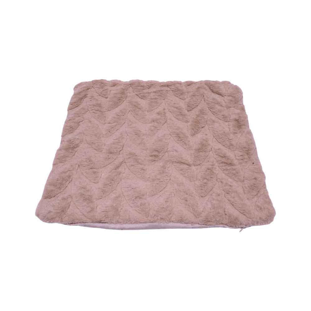 TH CUSHION COVER LEAVE FUR BEIGE