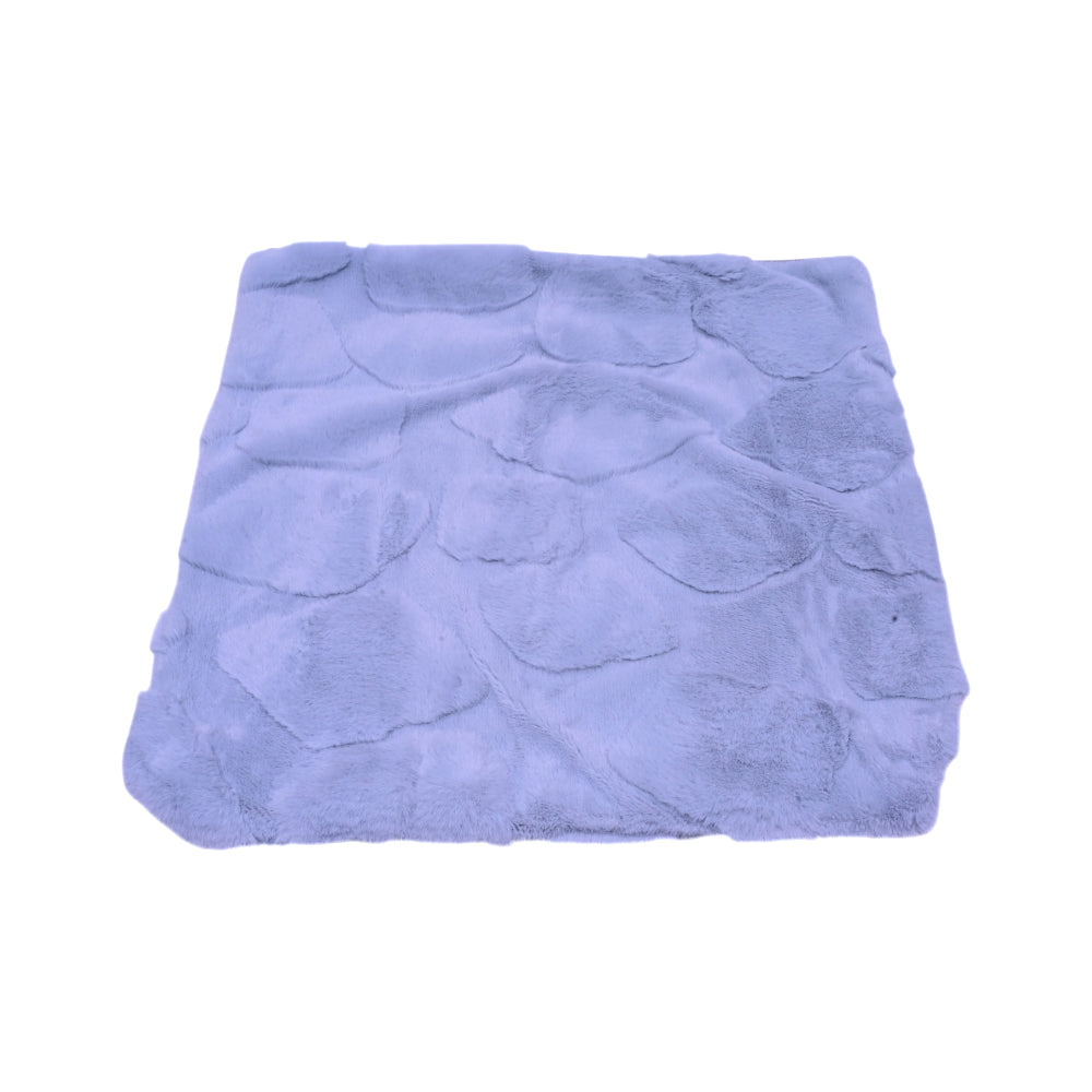 TH CUSHION COVER STONE EMB PLUSH L GREY