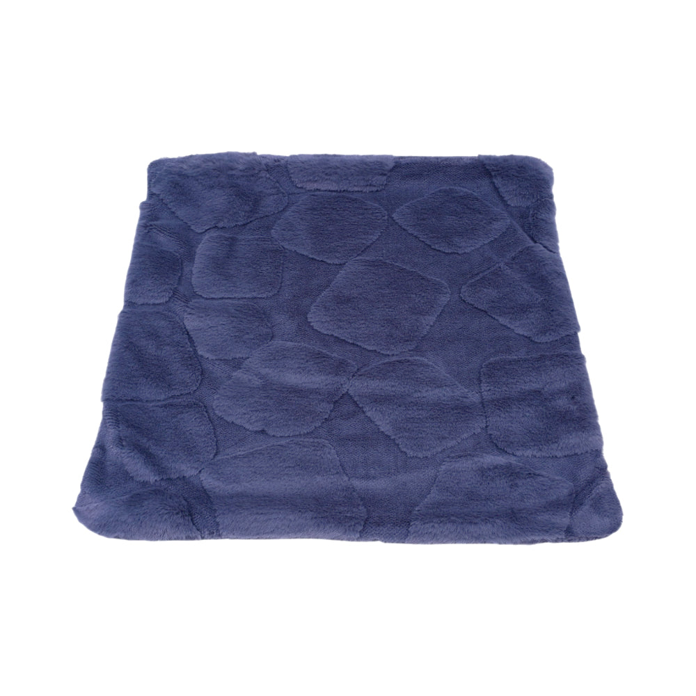 TH CUSHION COVER STONE EMB PLUSH D GREY