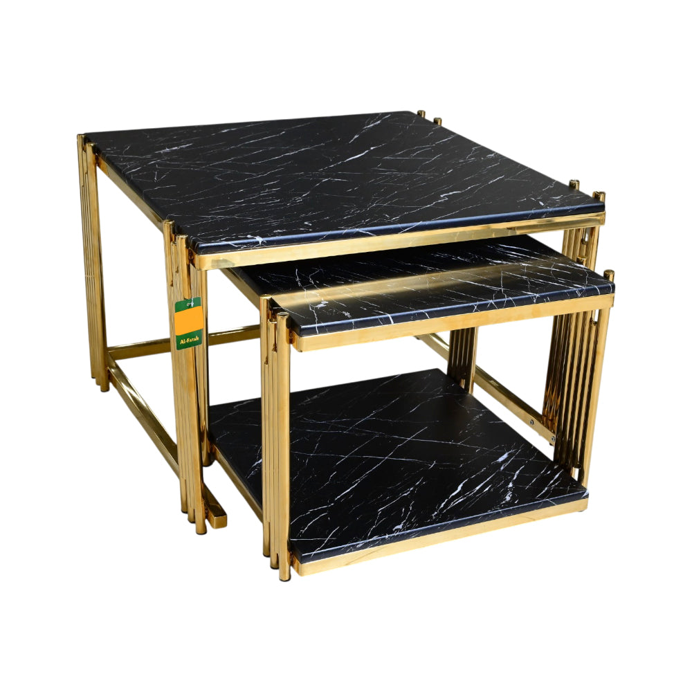 CENTER TABLE SQUARE 1+1 (CT4001) BLACK MARBLE E-18