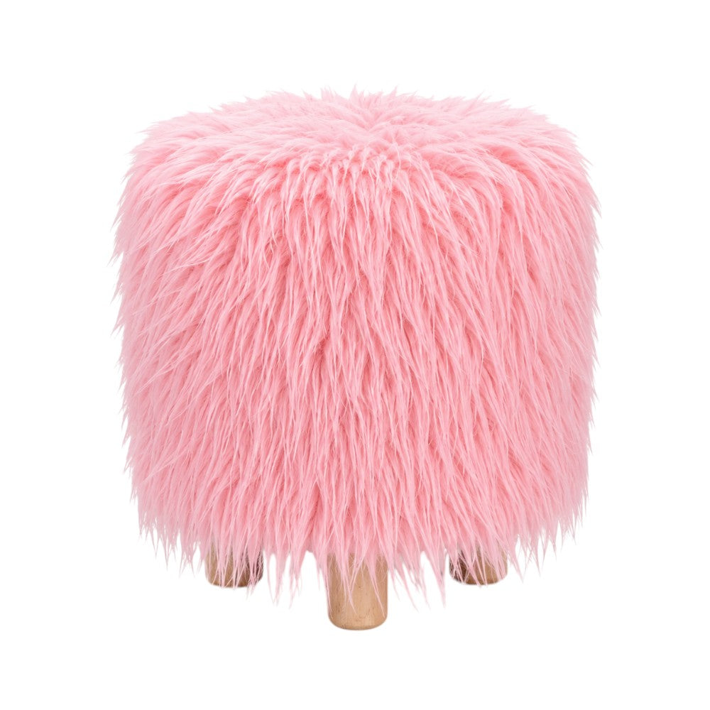 FUR STOOL PINK IR 36073-3