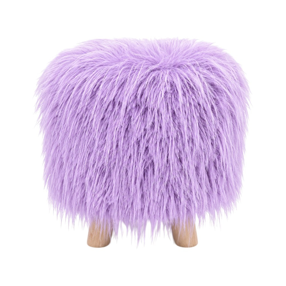FUR STOOL PURPLE IR 36073-4