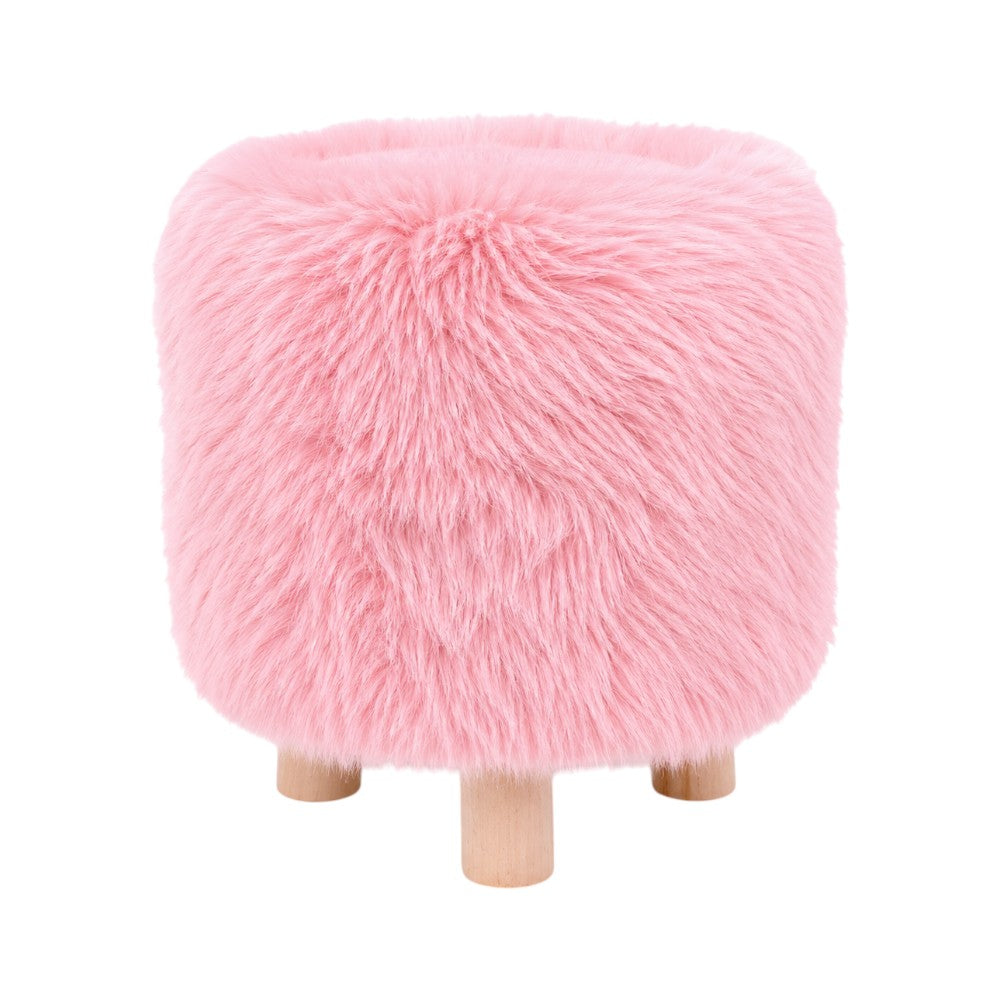 FUR STOOL PINK IR 36073-6