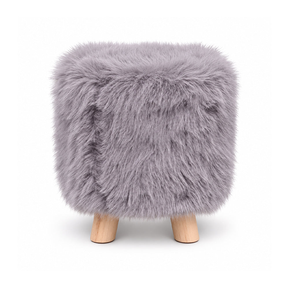 FUR STOOL GRAY IR 36073-7
