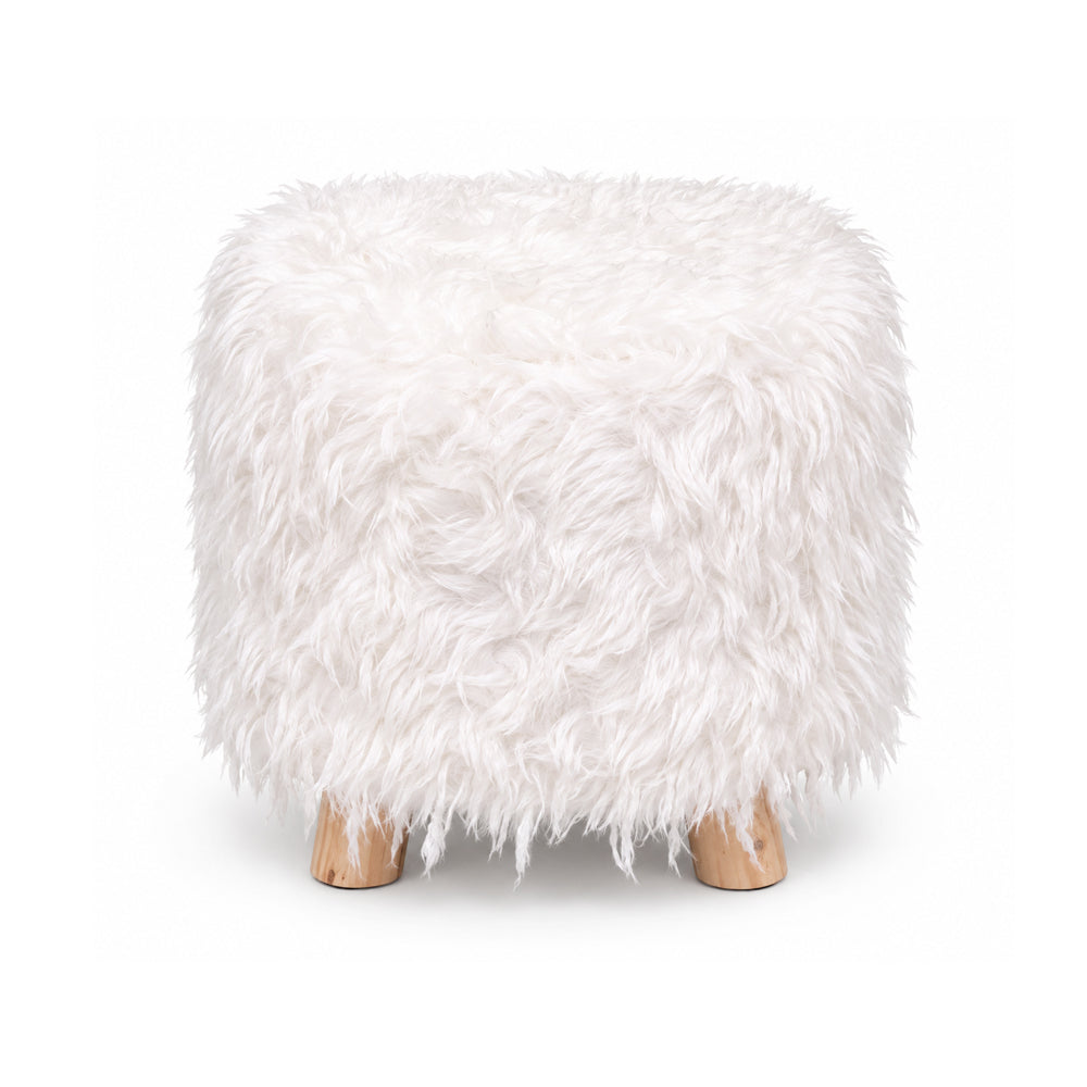 FUR STOOL WHITE IR 36073-10