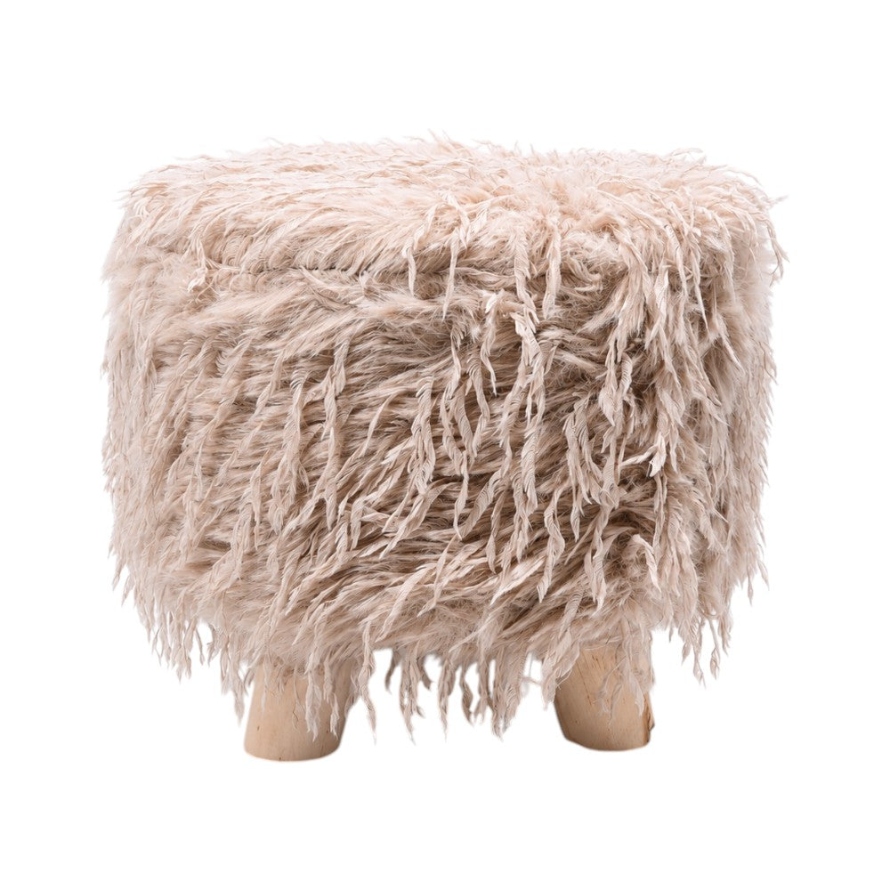 FUR STOOL BEIG IR 36073-12