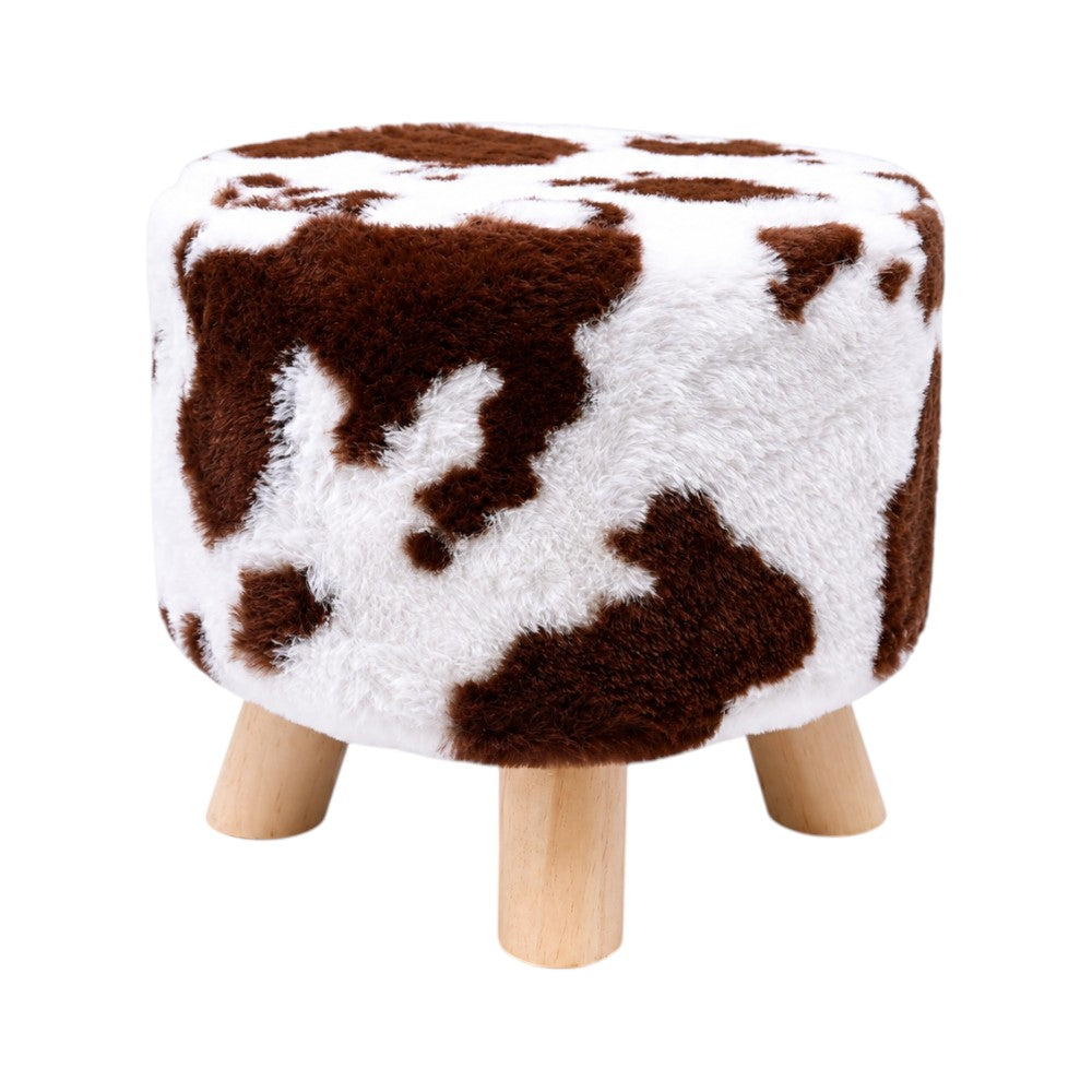 FUR STOOL WHITE/BROWN IR 36073-17