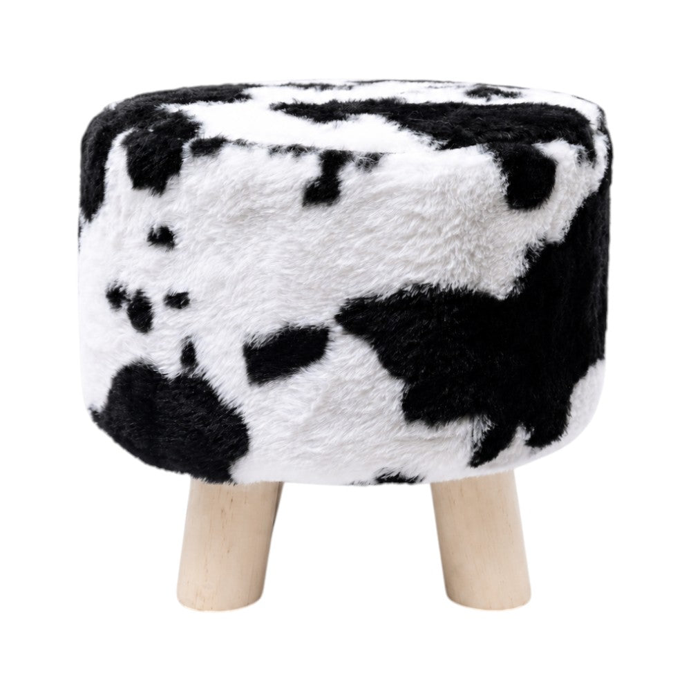 FUR STOOL BLACK/WHITE IR 36073-18