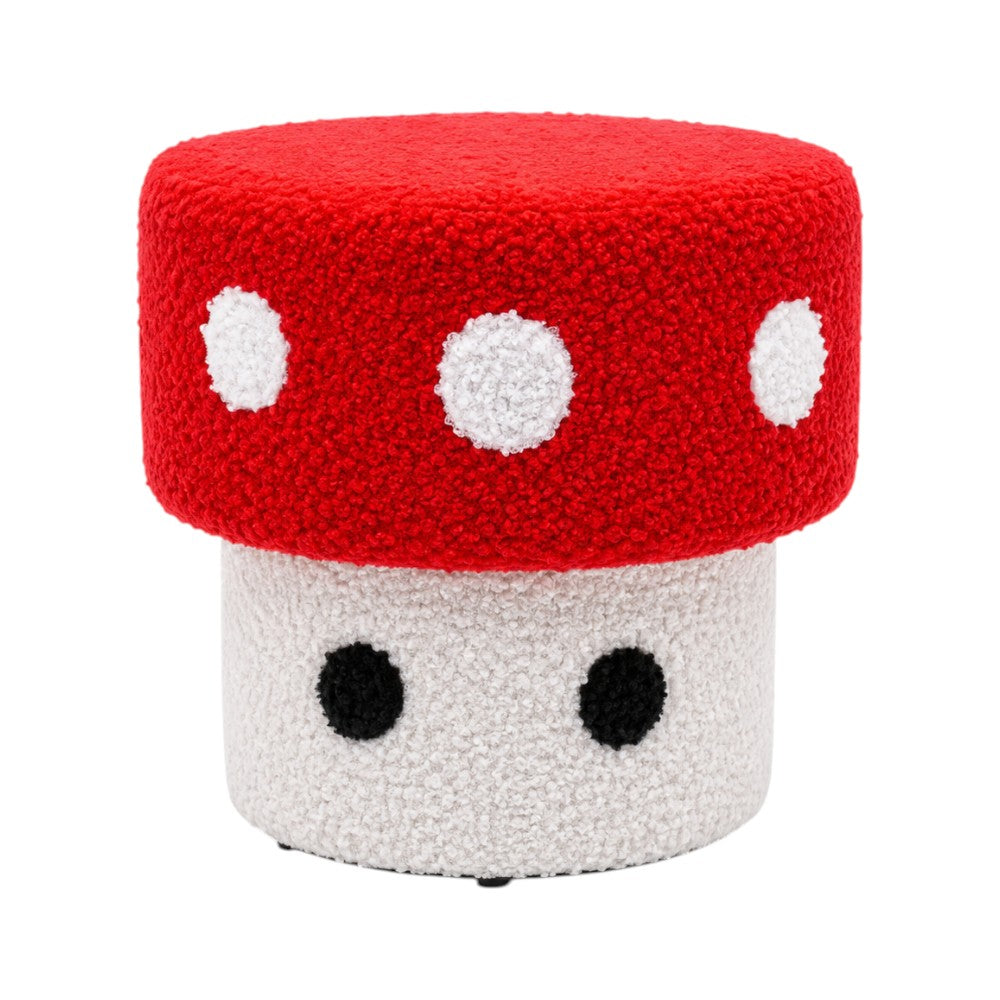 FUR STOOL MEHROON/WHITE IR 36073-22